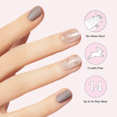 Dashing Diva manicure applied on hand showing glossy long-lasting shine