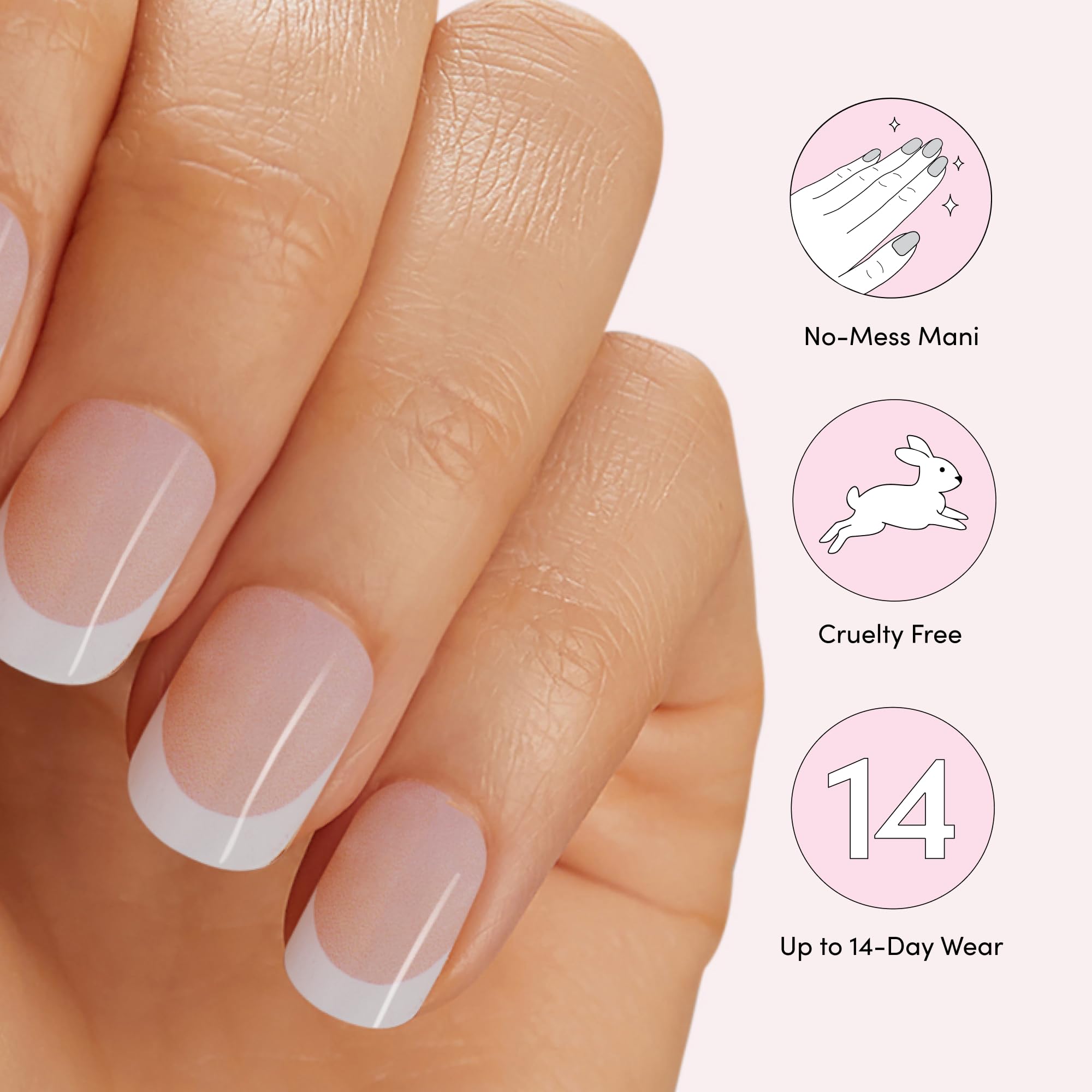 Hand applying Dashing Diva strip demonstrating easy application and fit