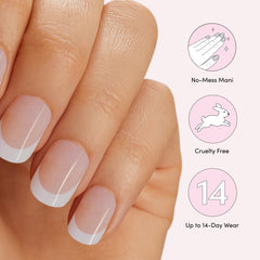 Hand applying Dashing Diva strip demonstrating easy application and fit