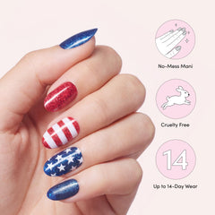 Dashing Diva Salute nails in outdoor setting showing long-lasting glossy finish