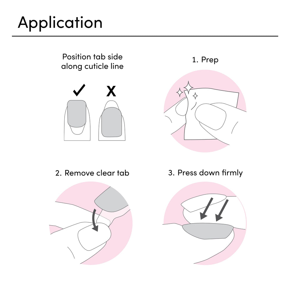 Dashing Diva nail size comparison spread with 30 press-ons showing fit options and selection guide