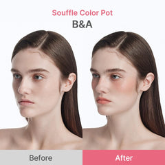 dasique souffle cheek application showing seamless blend and healthy glow