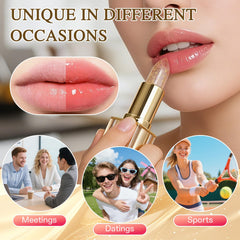 DASIUIP application on lips demonstrating personalized pH-activated tint and comfort