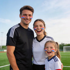 DATANSUN fan with painted face cheering at a stadium showing event-ready look