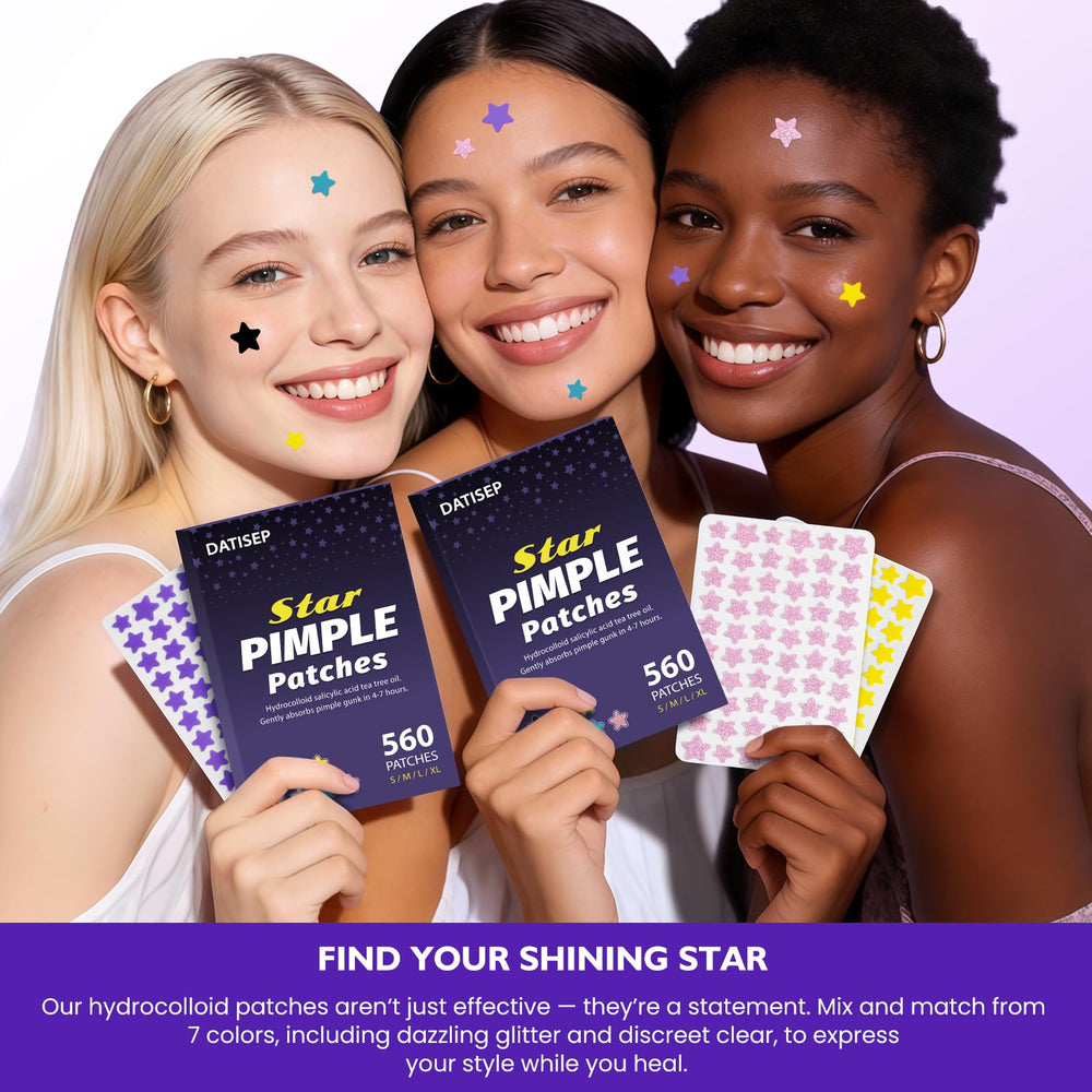DATISEP star patches in a purse illustrating portability for on-the-go care
