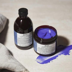 Davines before and after hair results showing reduced brassiness