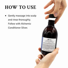 Davines product texture close-up highlighting creamy violet formula