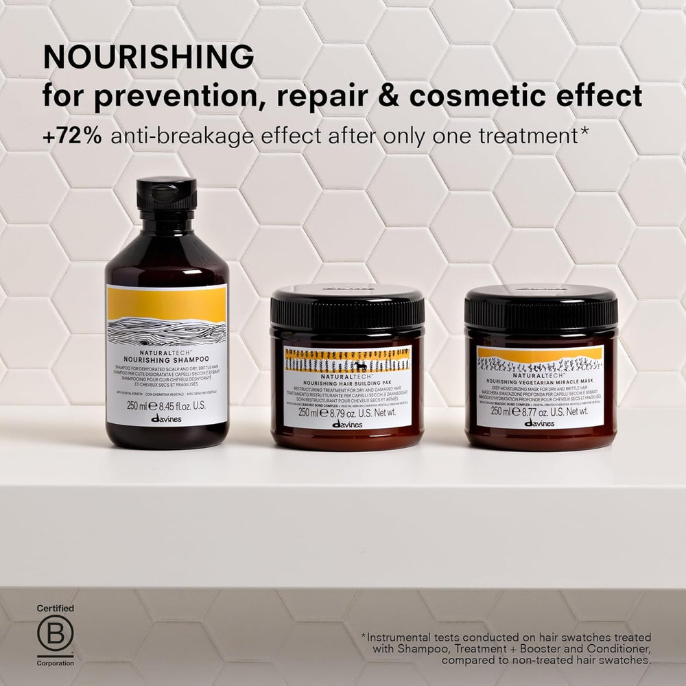 Davines shampoo paired with conditioner illustrating complete care system benefit