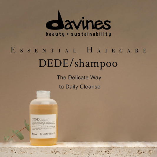 Davines DEDE pump close-up highlighting dispensing for controlled, no-waste use