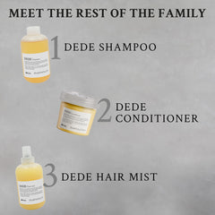 Davines DEDE held in hand for scale, compact travel-friendly size benefit
