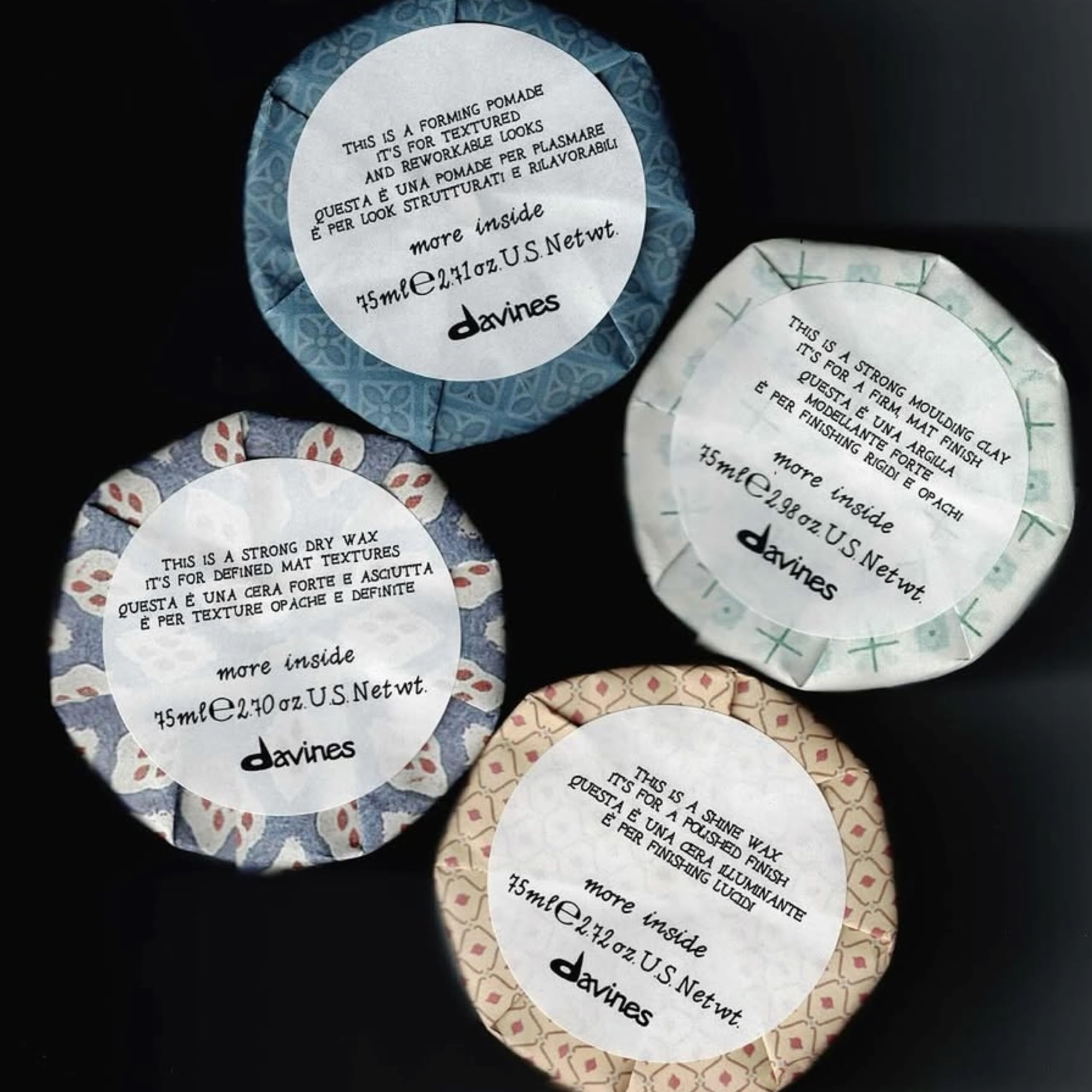 davines forming pomade back label legible directions and ingredient transparency for users