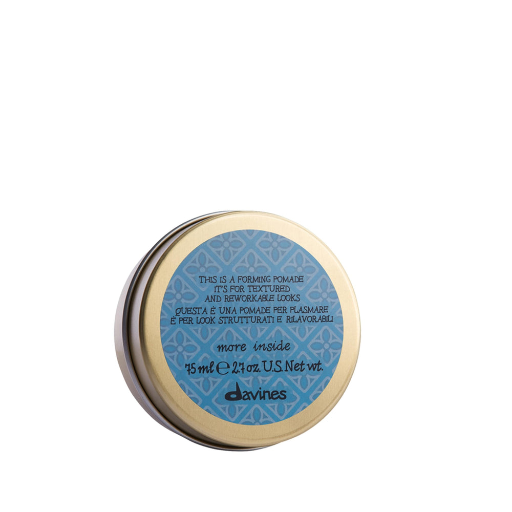 davines forming pomade front jar shows packaging and brand for easy identification