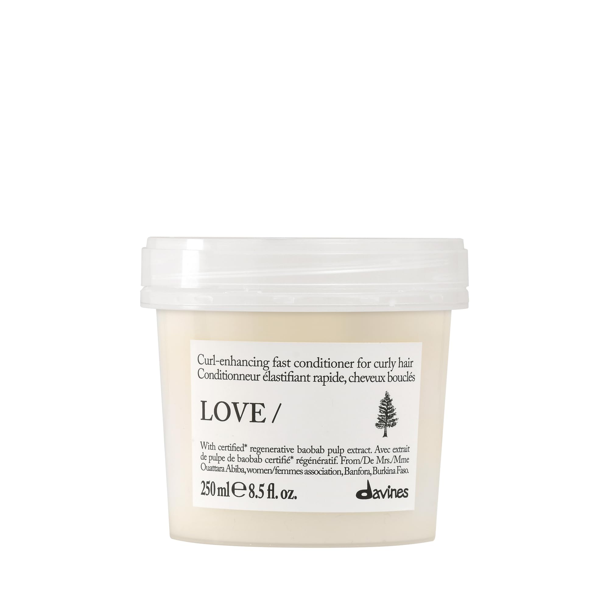 Davines LOVE CURL conditioner front label showing product and benefit of curl hydration