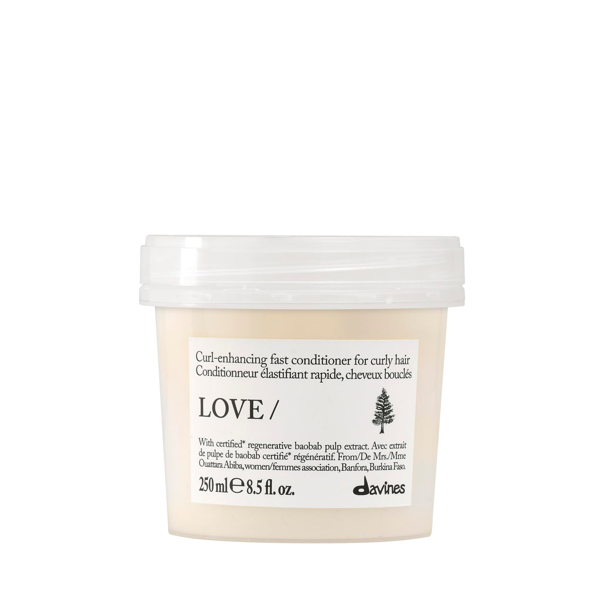 Davines LOVE CURL conditioner front label showing product and benefit of curl hydration