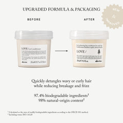 Davines LOVE CURL conditioner pump and cap detail for easy dispensing benefit