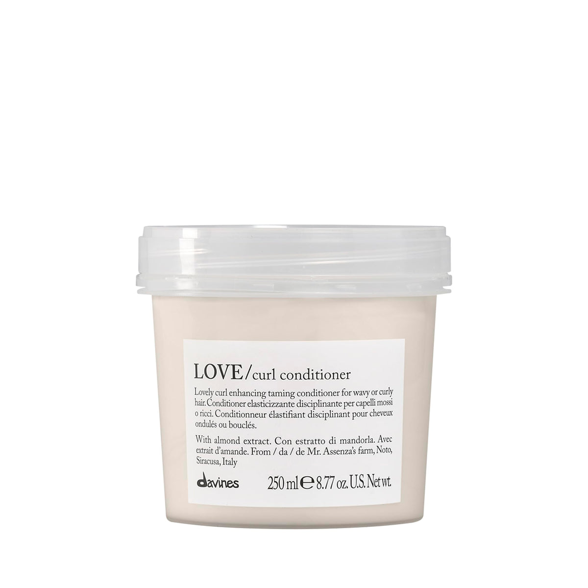 Davines LOVE Curl front packaging showing bottle and brand benefits
