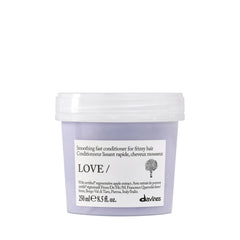 Davines LOVE SMOOTHING front packaging showing the bottle and brand benefit