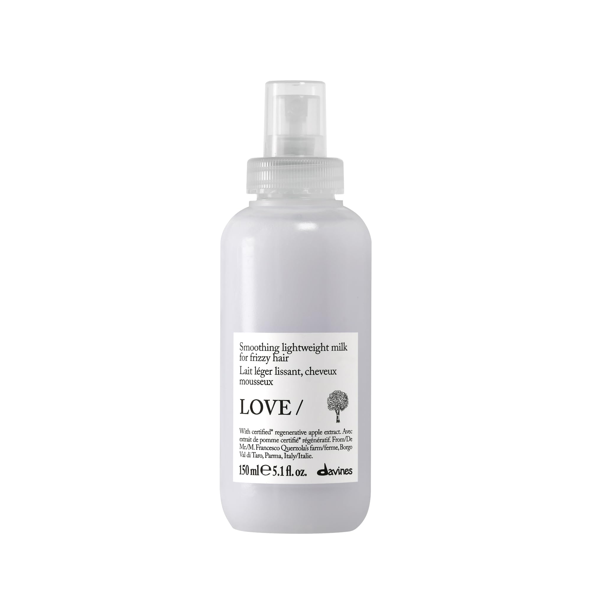 Davines bottle front packaging showing sleek label and size benefits