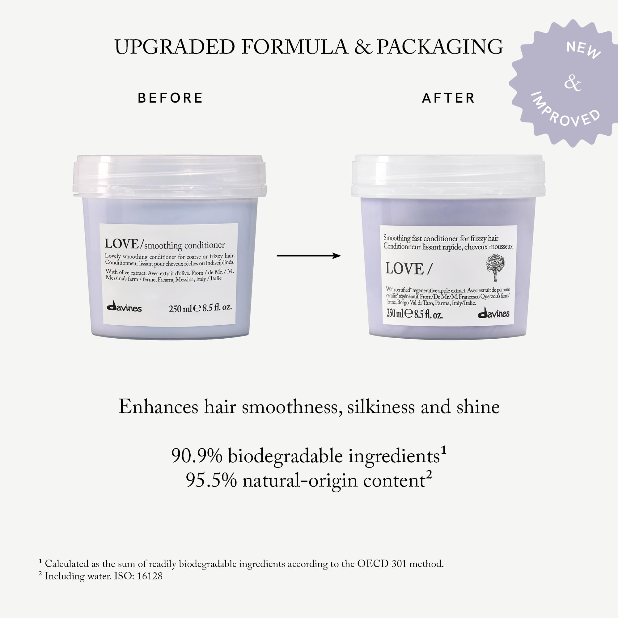 Davines LOVE SMOOTHING being poured to show silky consistency and slip