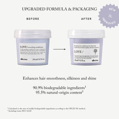 Davines LOVE SMOOTHING being poured to show silky consistency and slip