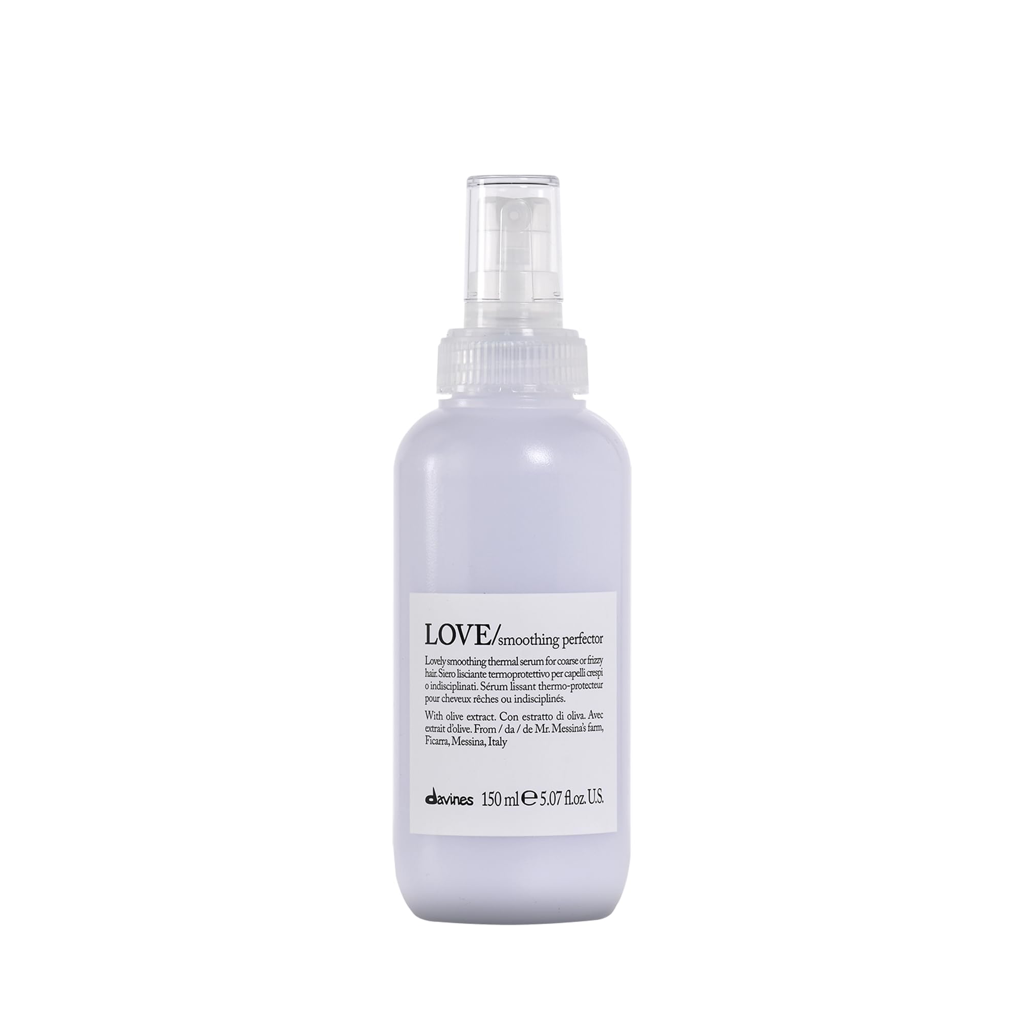 Davines bottle front view showing branding and lightweight smoothing benefits