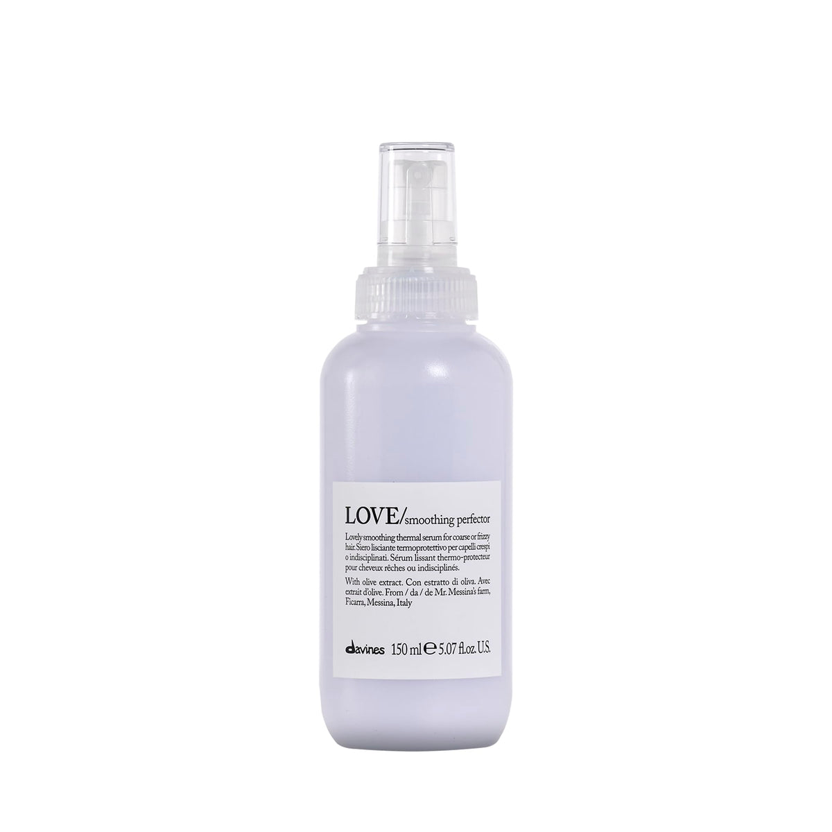 Davines bottle front view showing branding and lightweight smoothing benefits