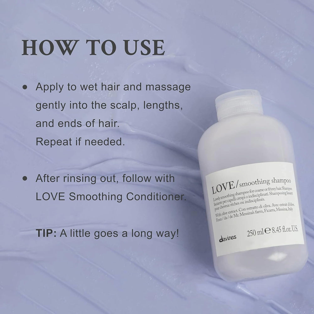 Close-up of Davines LOVE creamy foam texture demonstrating gentle lather