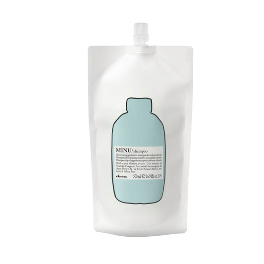 Davines MINU front bottle showing product and size, promotes color care