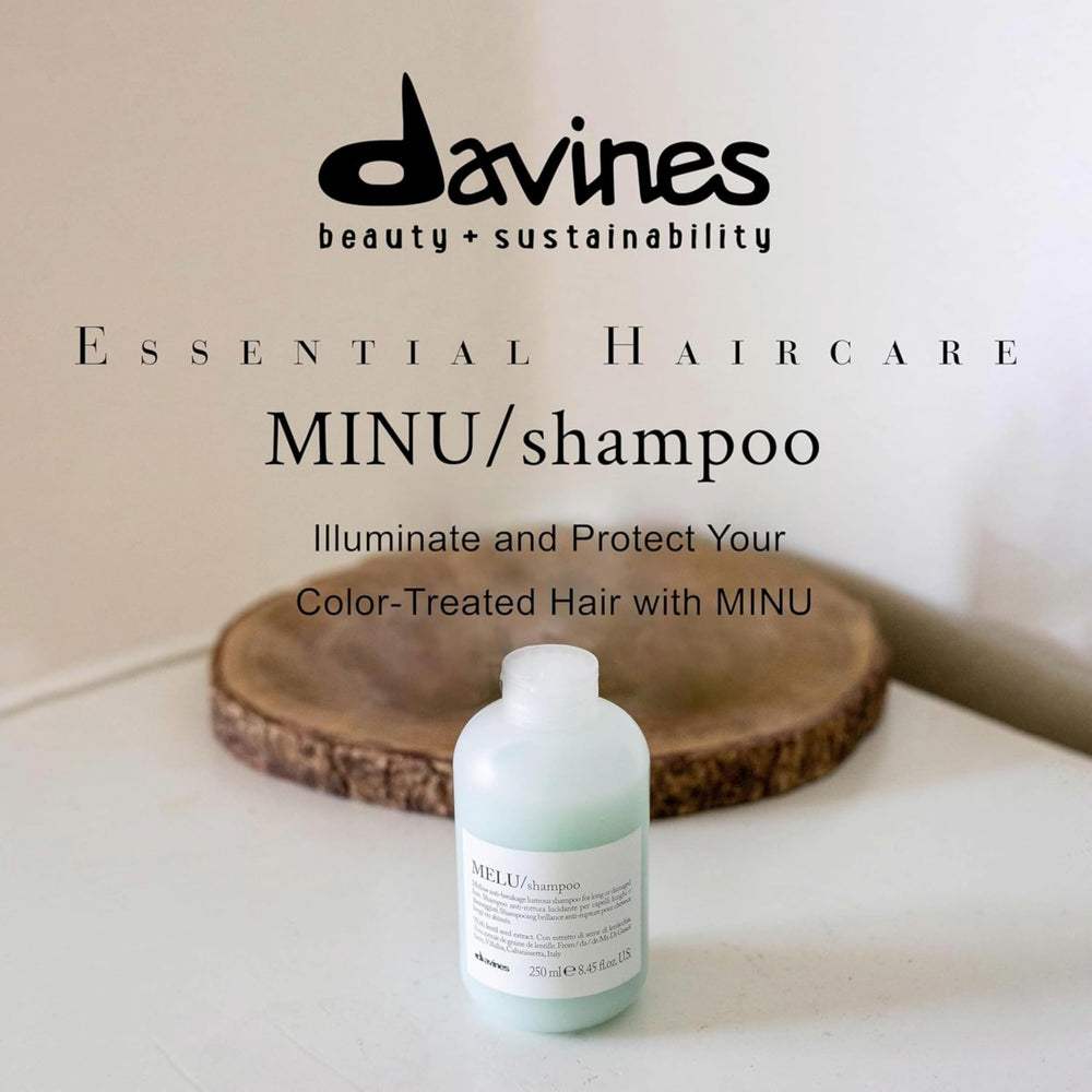 Davines MINU pump and label detail highlighting brand craftsmanship benefit