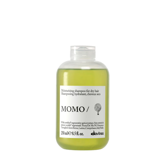 Davines MOMO/ front bottle showing clean design and hydrating benefit