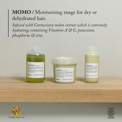 Davines MOMO shampoo lather in wet hair improving manageability