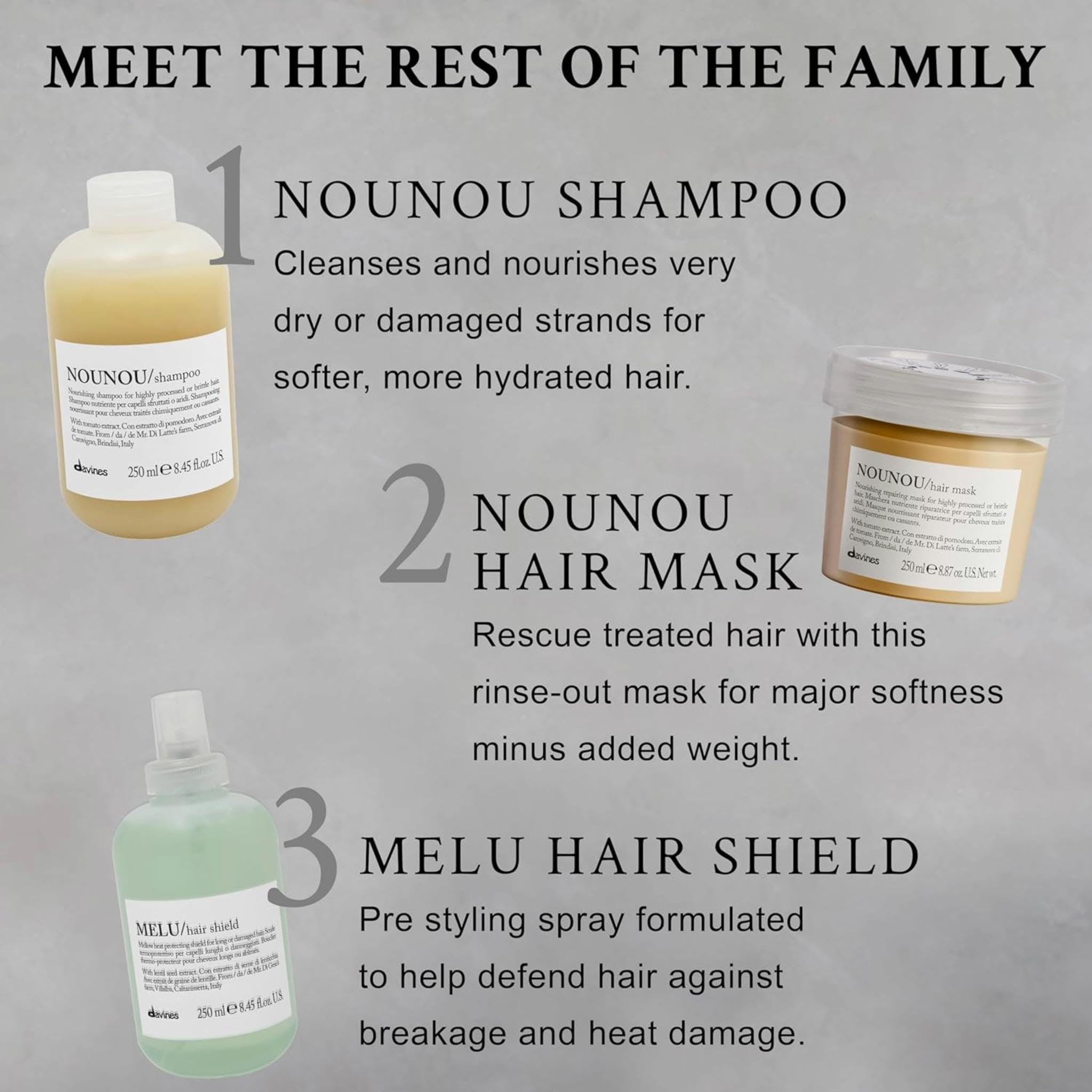 Davines close-up label details emphasizing ingredient transparency
