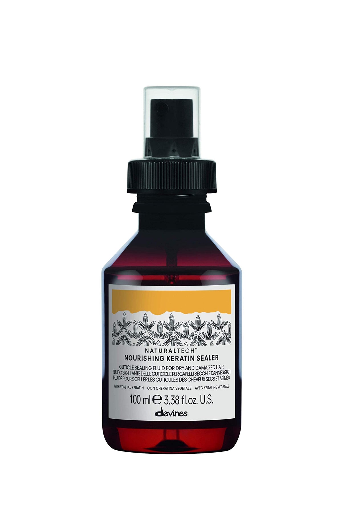 Davines bottle front packaging showing product and brand benefits