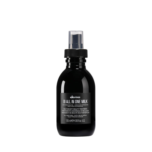 Davines OI All In One Milk front bottle showing label and sleek packaging benefits lightweight care