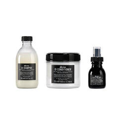 Davines gift set front packaging showing trio and polished presentation
