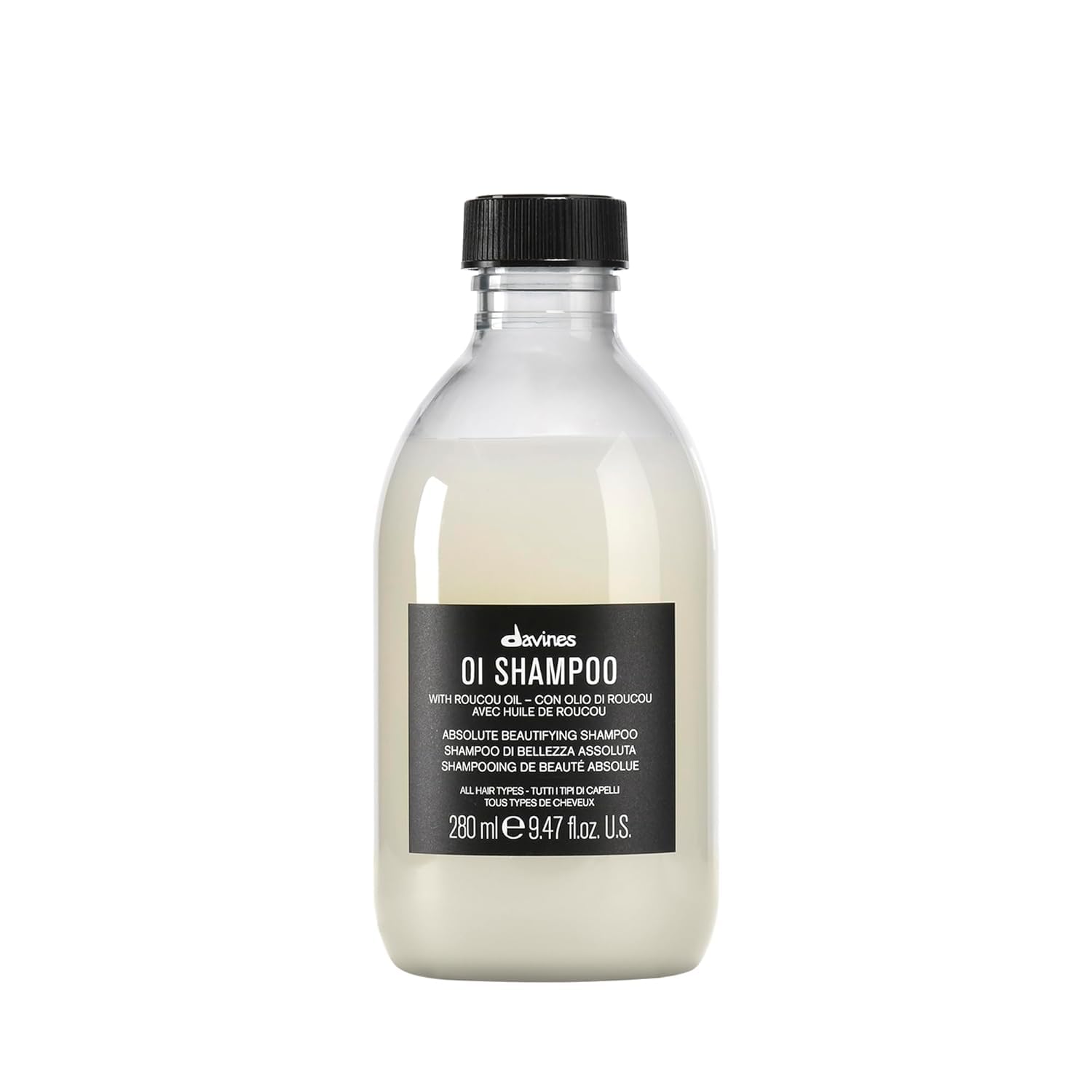 Davines OI Shampoo front bottle showing packaging and immediate visual appeal
