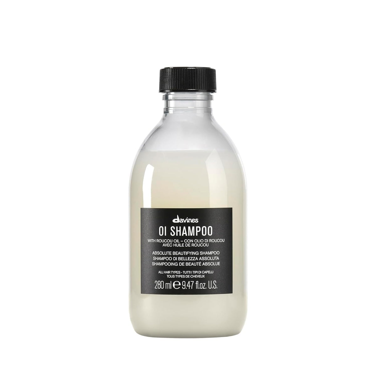 Davines OI Shampoo front bottle showing packaging and immediate visual appeal