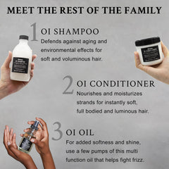 Davines OI Shampoo 9.47 fl oz next to a ruler for clear size reference