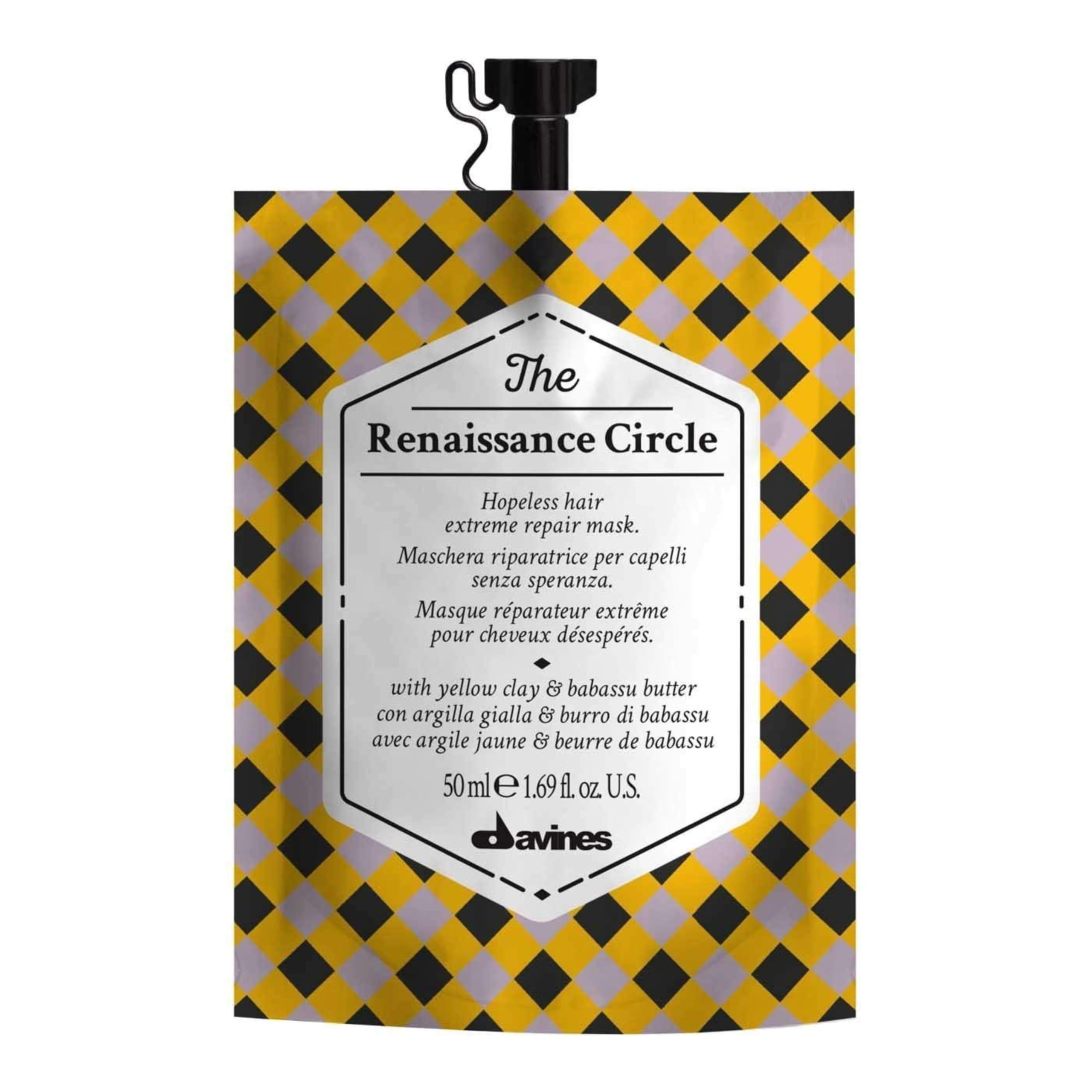 Davines jar front view showing product and restorative benefits