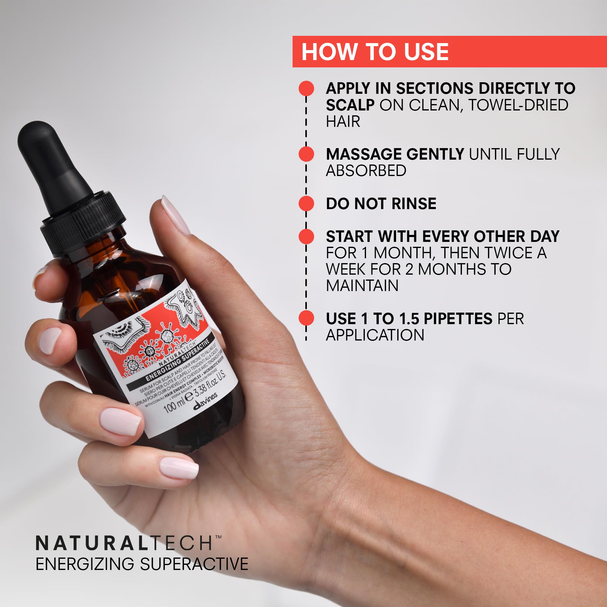 davines scalp application demonstration showing targeted massage for improved scalp tone