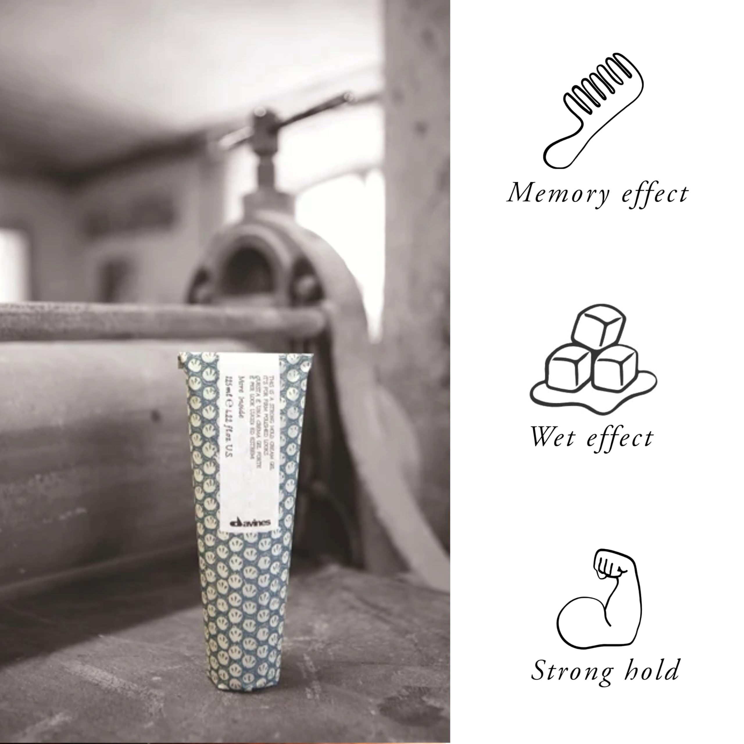 Davines detail on defined short haircut illustrating structure and frizz control