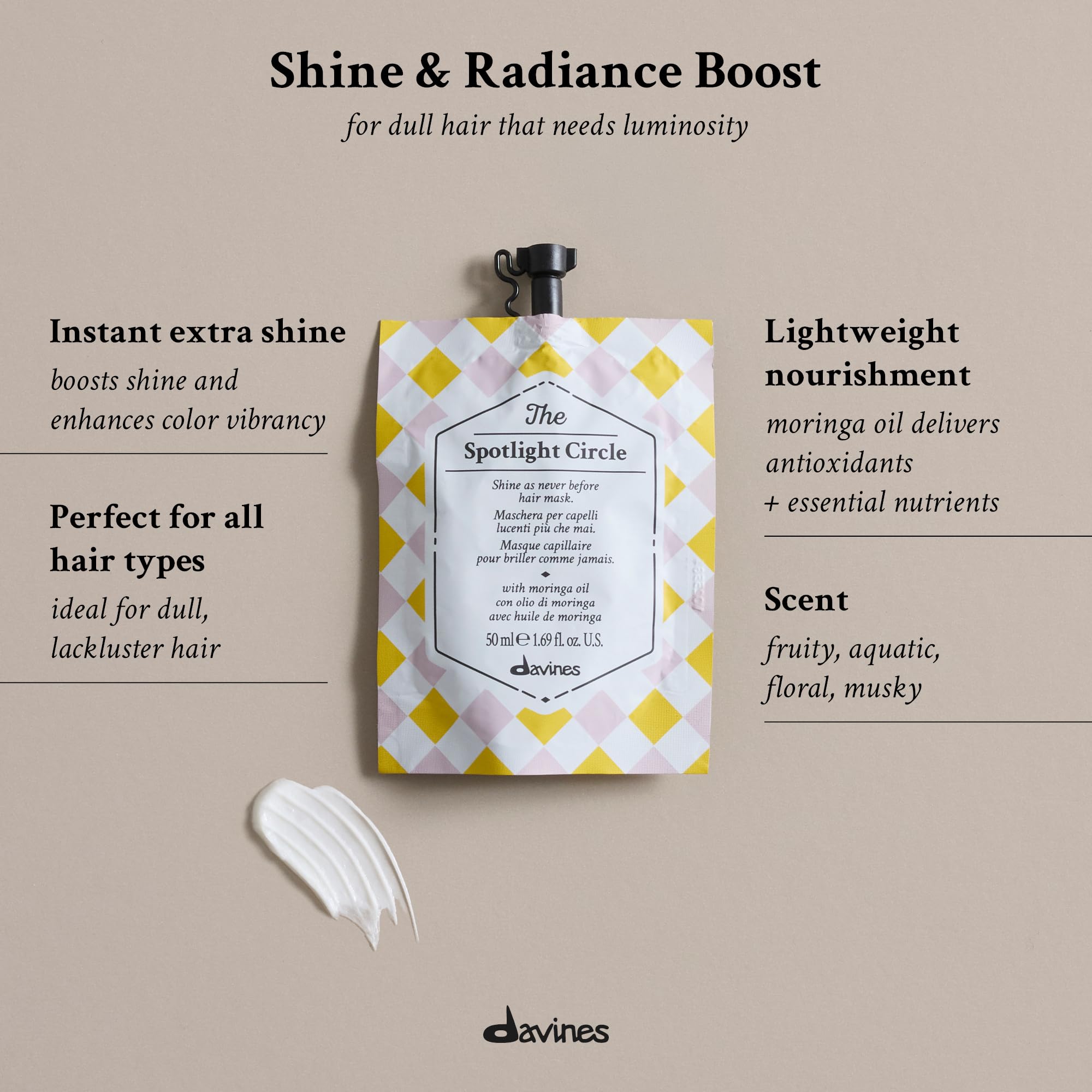 Davines jar open revealing smooth creamy mask texture for easy application
