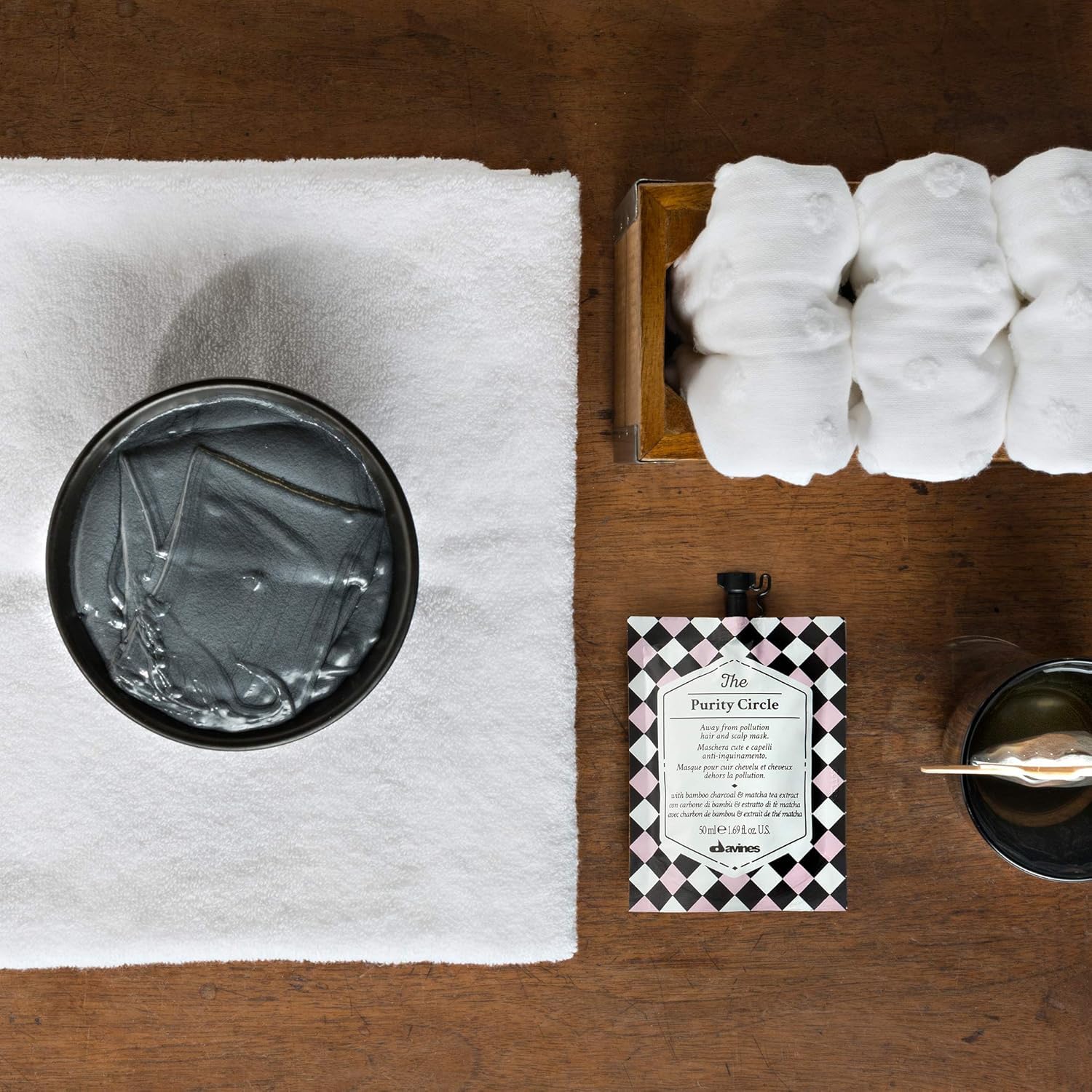 Davines rinsing lengths showing refreshed, cleaner hair after treatment
