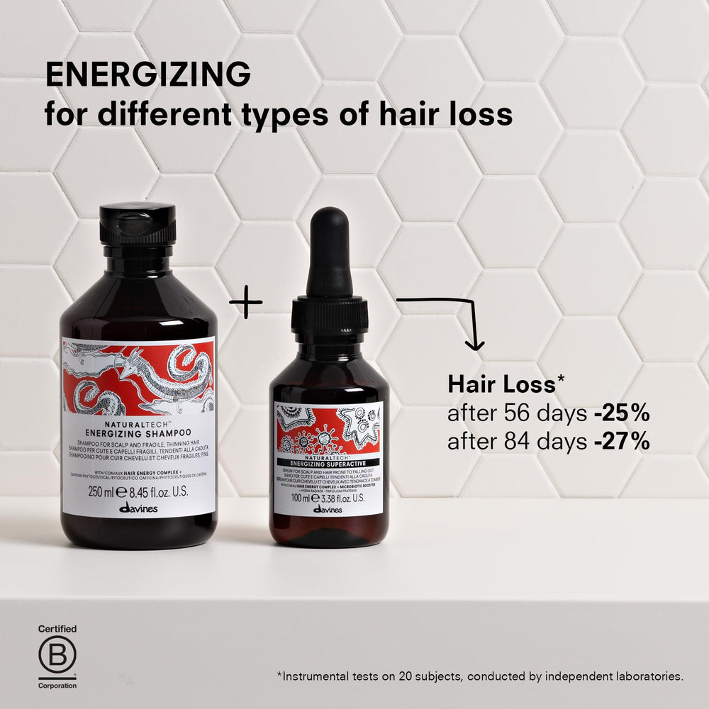 davines travel size bottle beside common items illustrating convenient portability benefit