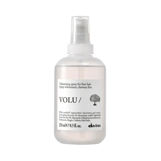 Davines VOLU/ front bottle view showing lightweight volumizing benefit