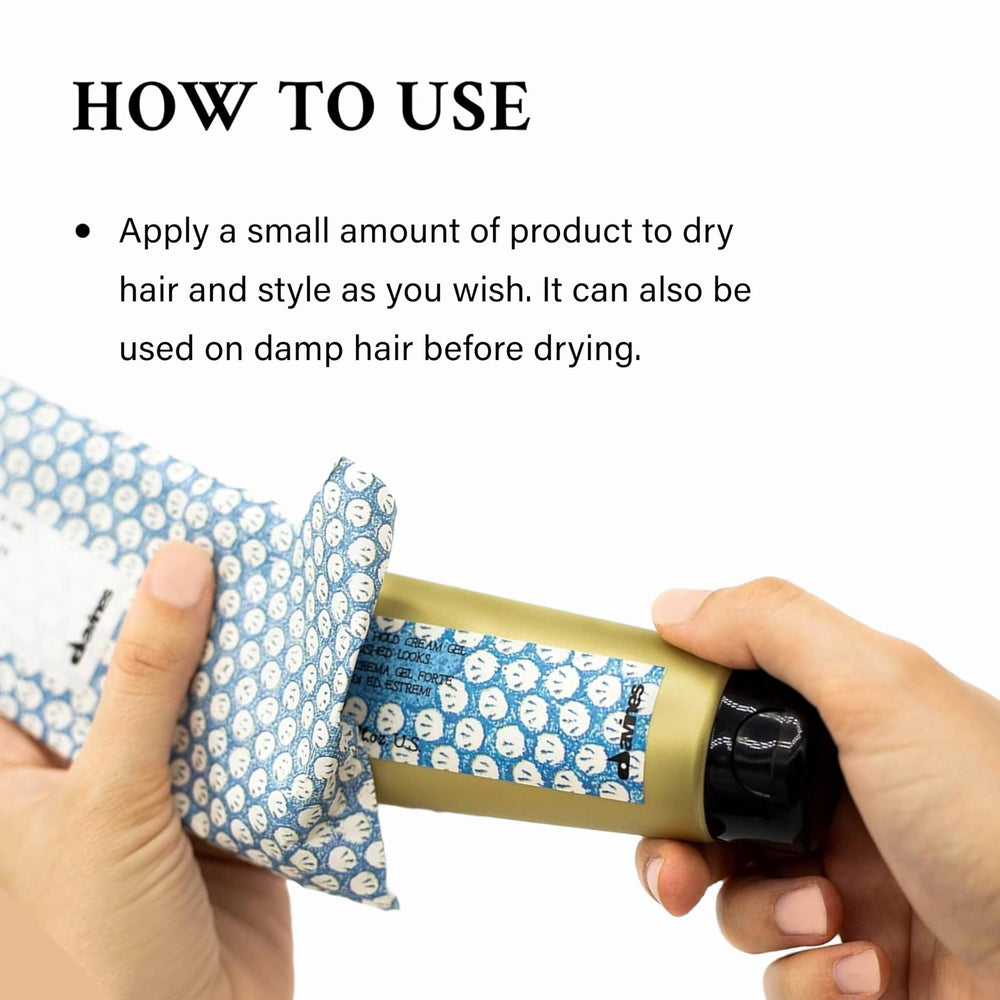 Davines styled short hair with wet-look finish demonstrating strong hold and shine