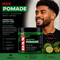 DAX pomade on hands demonstration for easy application and control