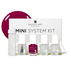 Dazzle Dry mini kit front packaging showing contents and benefits