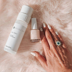 Dazzle Dry Nail Prep bottle detail highlighting clean-application and better adhesion