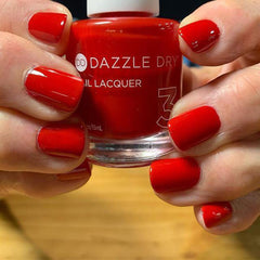 Dazzle Dry Rapid Red lacquer bottle displays true red, full-coverage shade